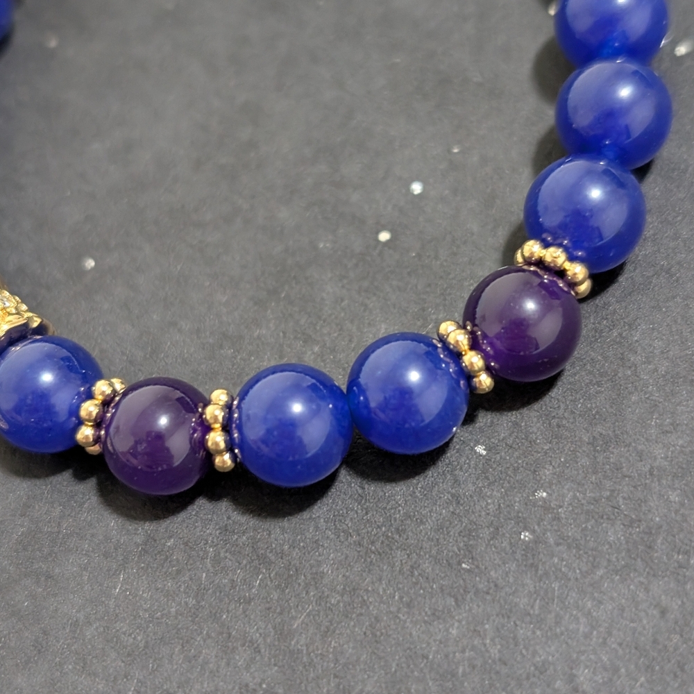 Chalcedony/Jade Bracelet With Cubic Zirconia Charm - Picture 6 of 6